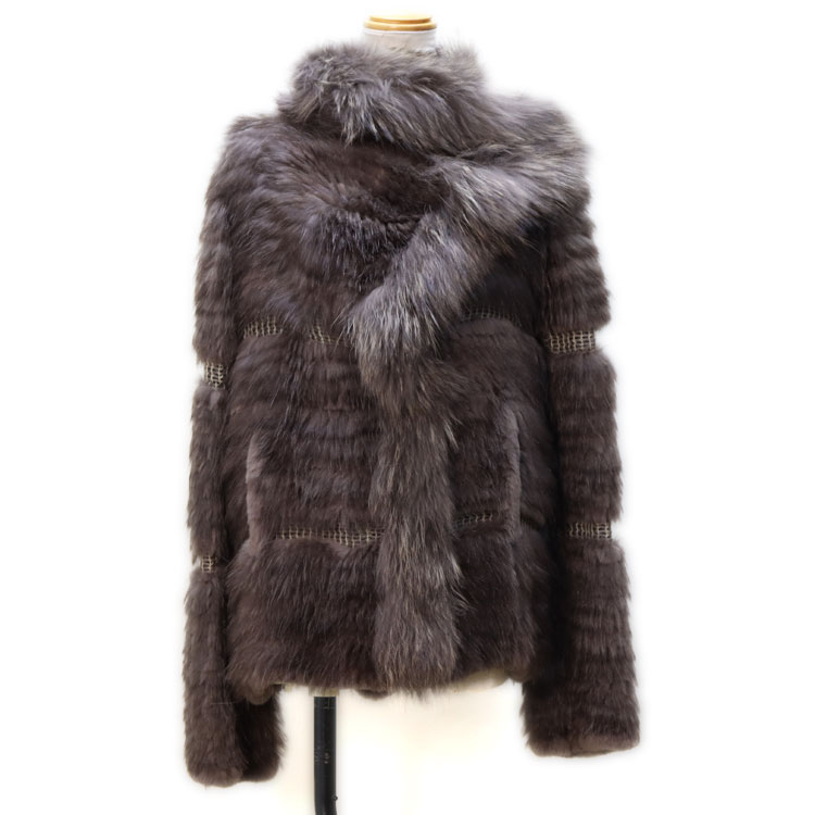 レッキスラビットオポサムラクーンラム ファー ジャケット セーブル染め 送料無料 レディース ギフト プレゼント 64,350円