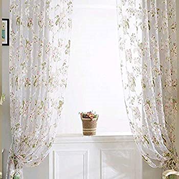 (ラデア) La dea　ロング カーテン　オシャレ　可愛い　遮像　リビングルームベランダ客間用　断熱　半遮光　 (ホワイト 100*200cm 2枚セット)