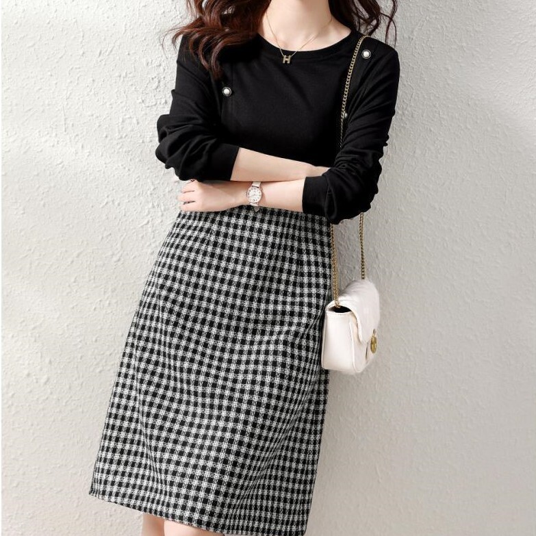 ワンピース レディース ひざ丈 膝丈 Aライン 韓国 長袖 ラウンドネック ハイウエスト 大人可愛い 女っぽ きれいめ 大人 おしゃれ お洒落 大人女子 こなれ感 キュート ラブリー 主役級 存在感