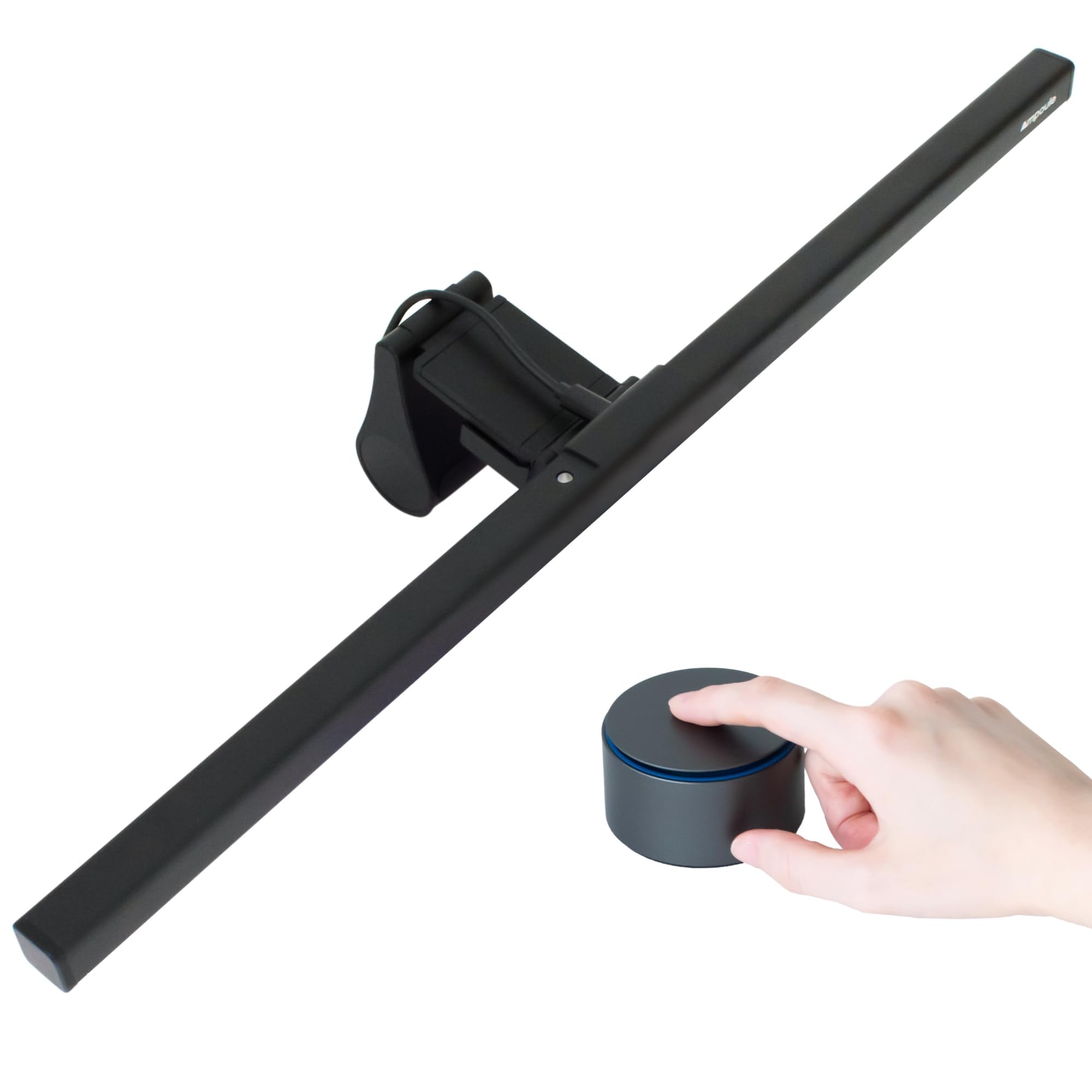 Ampoule 【目の負担を軽減・明暗センサー】 モニターライト 52cm リモコン 1250Lux スクエアデザイン 自動調光 無段階の調光調色 高演色性 USB 曲面モニター対応 デスクライト L