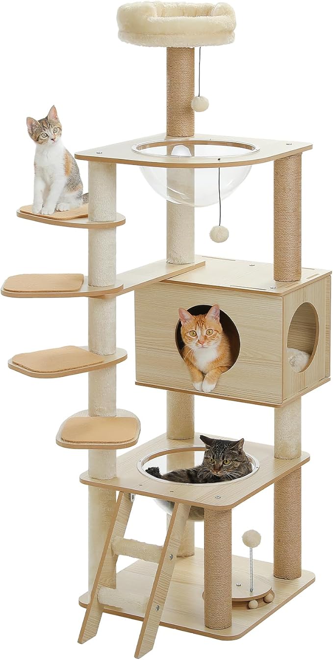 PAWZ Road キャットタワー 木製 据え置き 木目調 多頭飼い 人気 低段差 階段