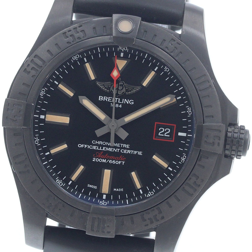 ブライトリング BREITLING V1731110/BD74 アベンジャー ブラックバード 44 デイト 自動巻き メンズ 良品 保証書付き_962014【中古】