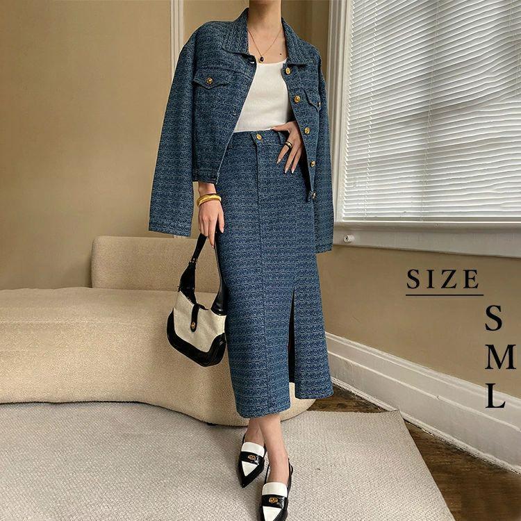 セットアップ レディース 長袖 きれいめ フォーマル 春 ジャケット スカートスーツ ロングスカート S M L セレモニー ママ 入学式 卒業式 レース パール 結婚式