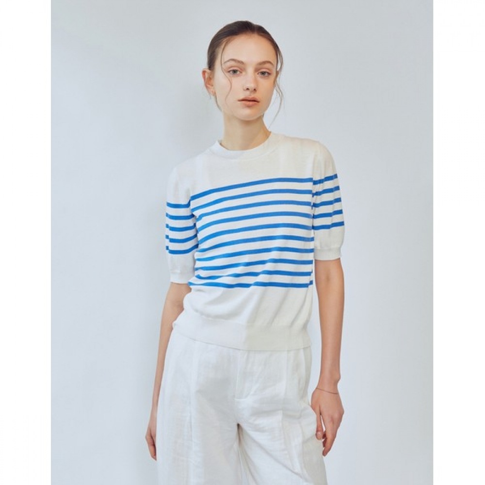 [ヘッジズレディース] 24SS ブルーストライプダンガラセーター HSSW4BP31IV