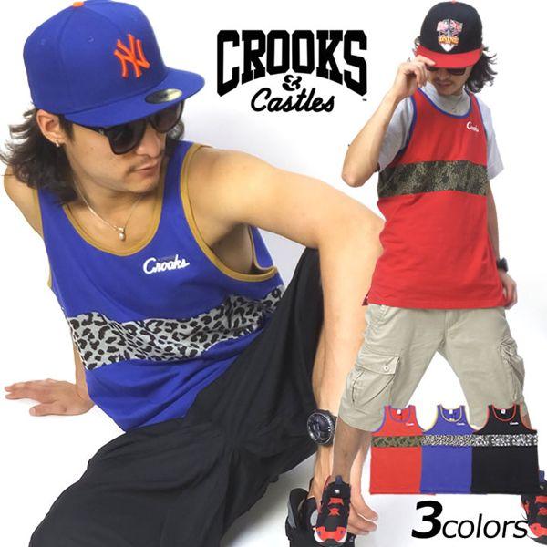 CROOKS＆CASTLES クルックスアンドキャッスルズ タンクトップ メンズ 豹柄/迷彩柄切り替え B系 ストリート ブランド JUNGLE FEVER I1320118