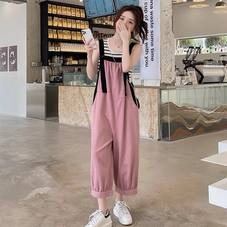 オーバーオール レディース パンツ ロング さらっと ワイド 肩ひも ロールアップ ワンピース 幅広 ゆったり ハイウエスト 普段使い カジュアル メンズライク ストリート アメカジ キャンプ