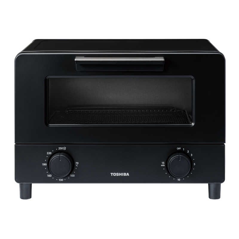 東芝　TOSHIBA　オーブントースター 1400W/食パン2枚 シンプル簡単操作 ブラック　HTR-W5-K