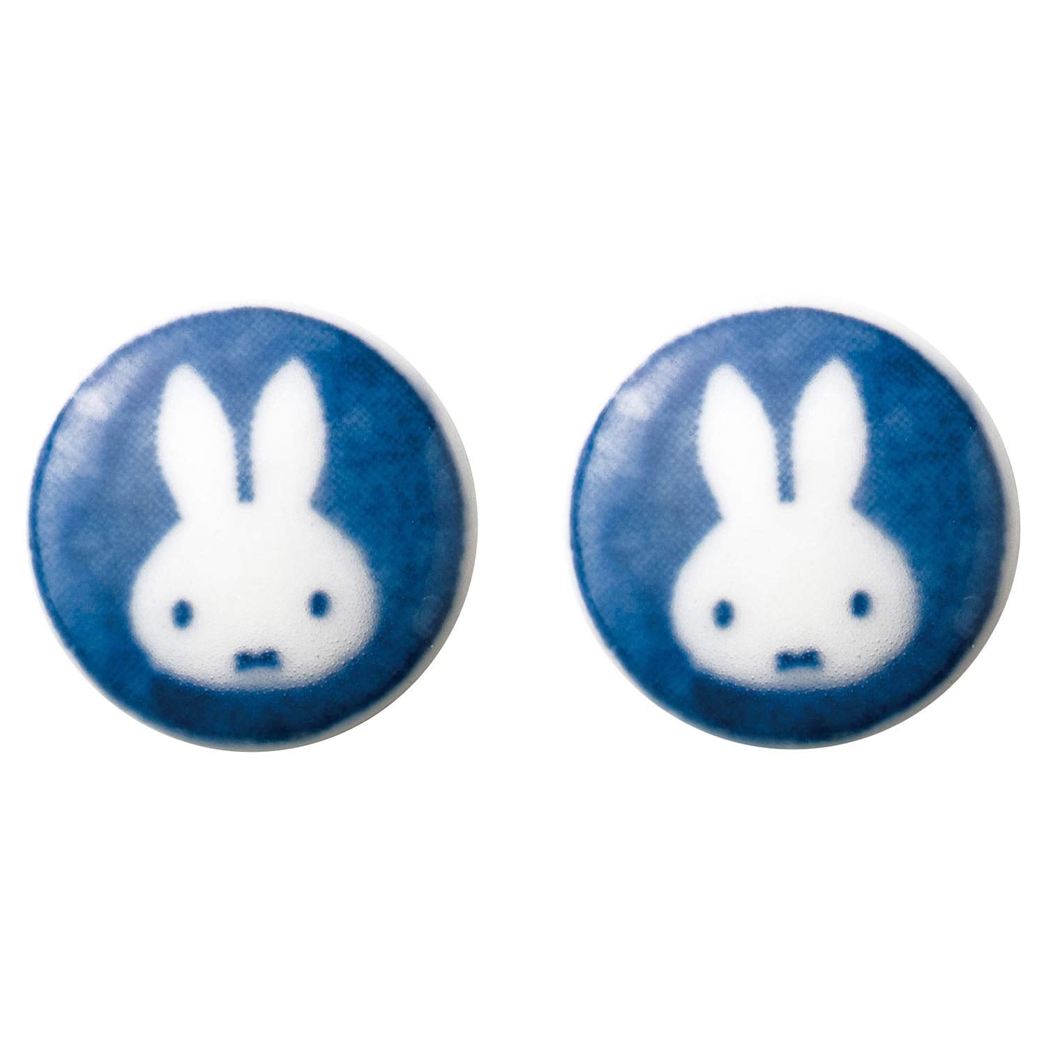 ディック・ブルーナ 「 ミッフィー Miffy 」 美濃焼 ノンホールピアス 直径約2cm フェイス 日本製 216143
