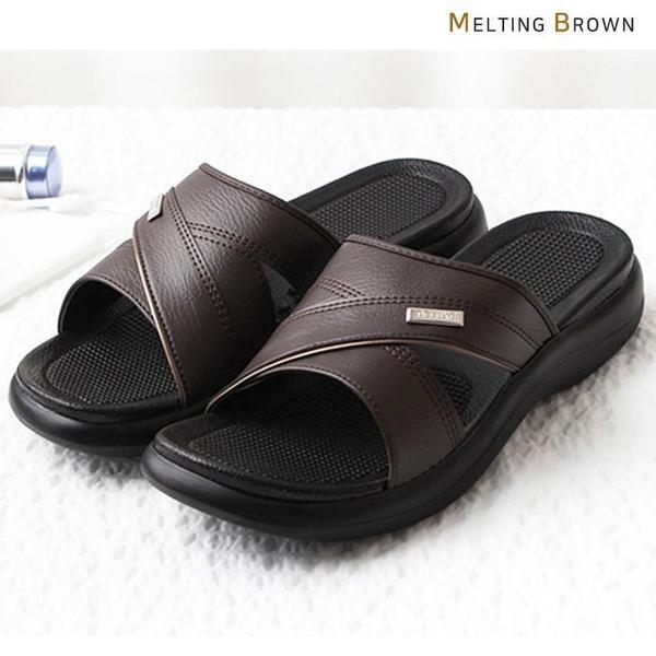 男性オフィススリッパ メンズ背が高くなるスリッパ レザーサンダル OF3