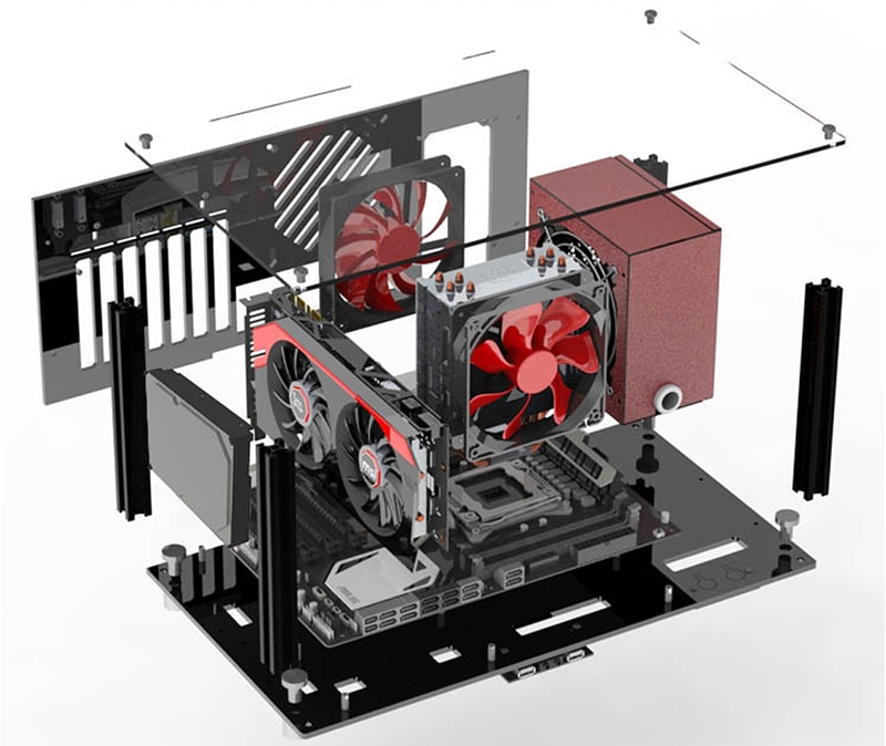 PCオープンフレーム 透明 モッドベーススタンド PCケース DIY ケースブラケット ATX 7,121円