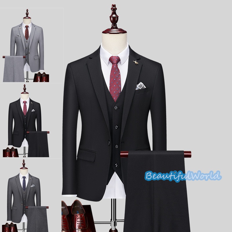 スーツ メンズ ビジネススーツ 3ピーススーツ スーツセットアップ カジュアルスーツ無地 フォーマルスーツ 洗える 紳士服 通勤 結婚式X32