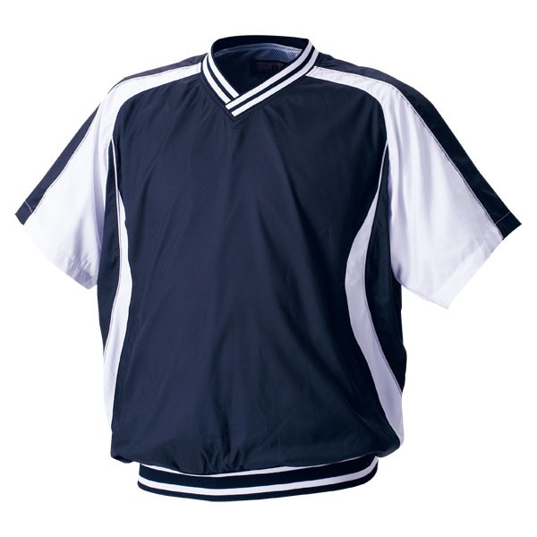 ゼット 野球ウエア 半袖Vネックジャンパー ネイビー×ホワイト O BOV300H 2911