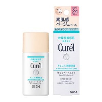 ［3個セット］キュレル　潤浸保湿　色づくベースミルク　ベージュ０１　30ml　3個