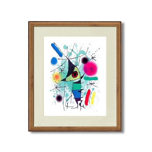 名画額 絵画額 ジョアン・ミロ シンギングフィッシュ Joan Miro Singing Fish オーク 額縁 額 フレーム
