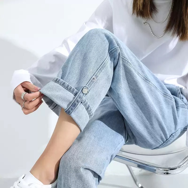【日本未発売/送料無料】マタニティ パンツ ジーンズ 裾ボタン デニム ワイドパンツ