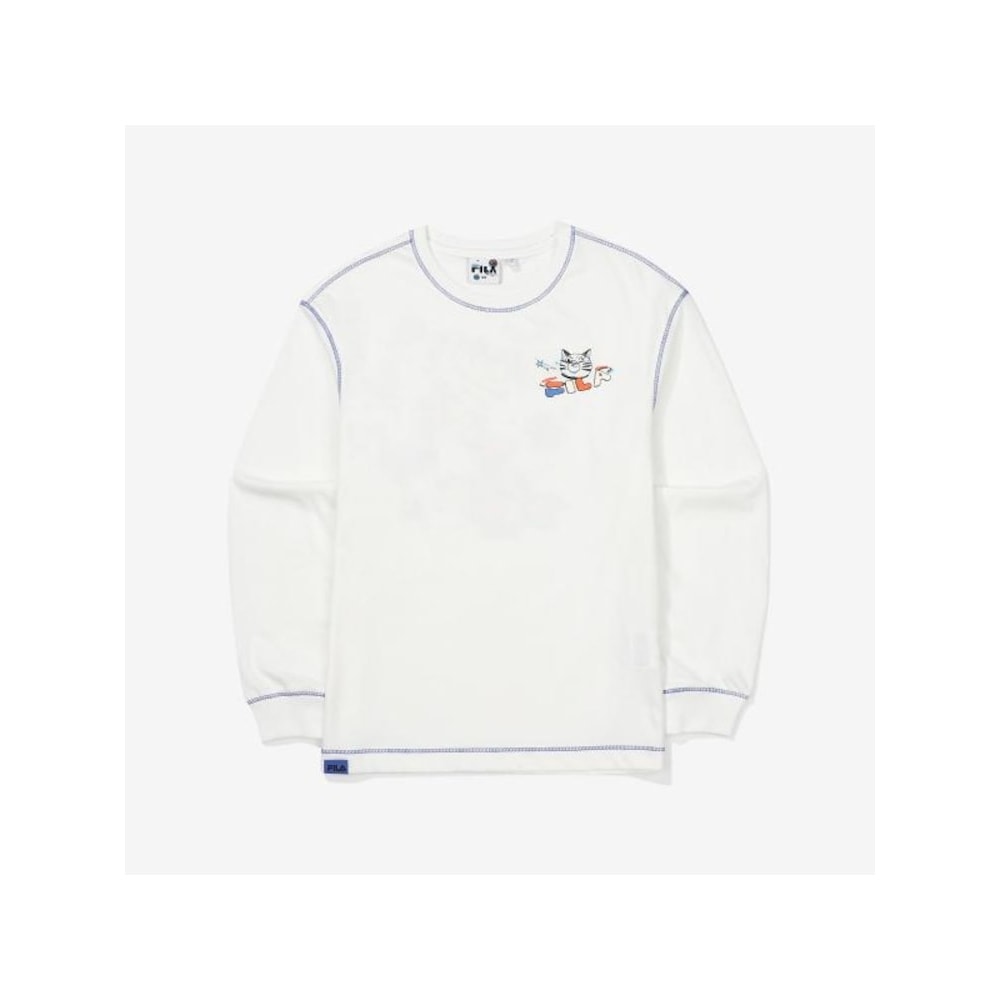 [FILA KIDS] アーバンフィラ X ゴースターリンググラフィック T シャツ (FK2RLF3501X_OWH) Q0ZFK2RLF3501XOWH