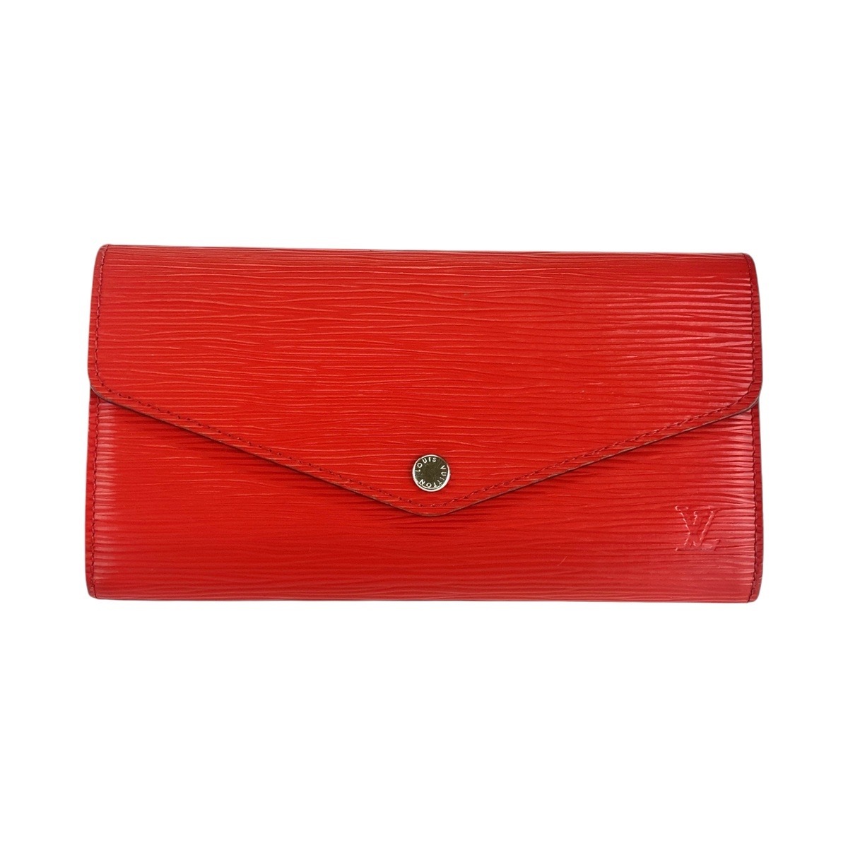 美品 エピ ポルトフォイユ サラ レッド シルバー金具 レザー M60723 長財布 ロングウォレット レディース 506587