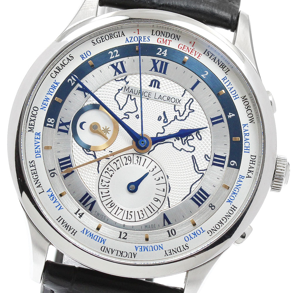 モーリスラクロア MAURICE LACROIX MP6008-SS001-110 マスターピース ワールドタイマー GMT 自動巻き メンズ 良品 _935279【中古】
