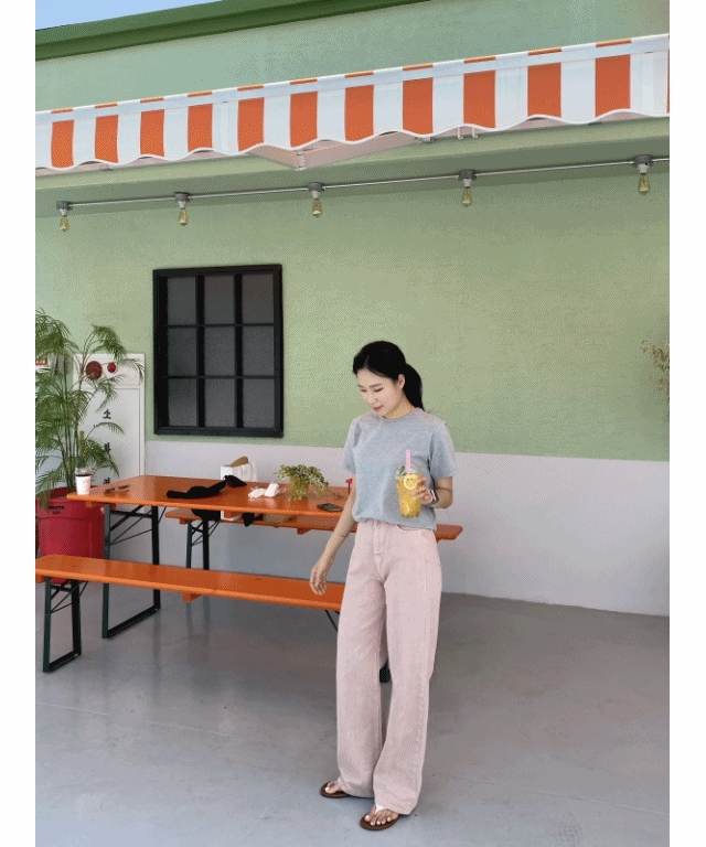 ハイウエスト ストレートフィット ワイド 裏切り ピンク ダイイングパンツ 4,586円