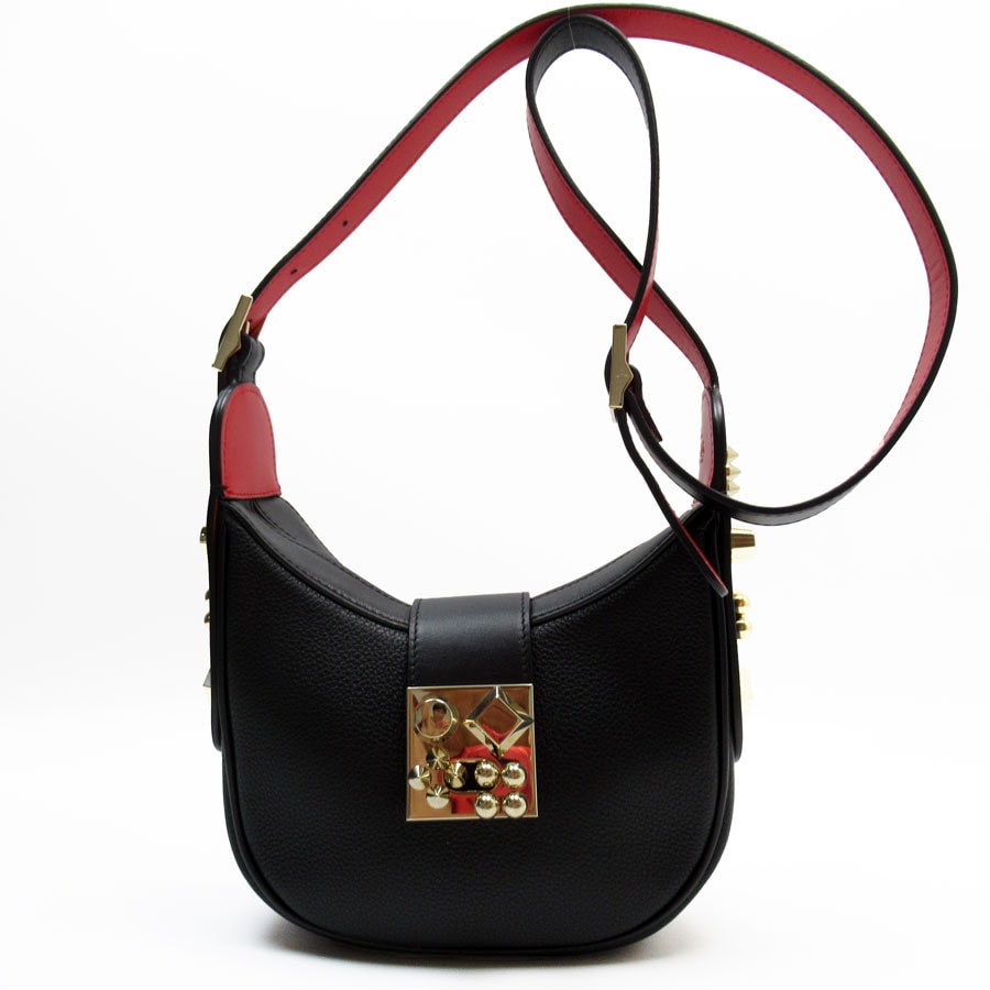 クリスチャンルブタン Christian Louboutin ショルダーバッグ レザー ブラック×レッド レディース t19461g