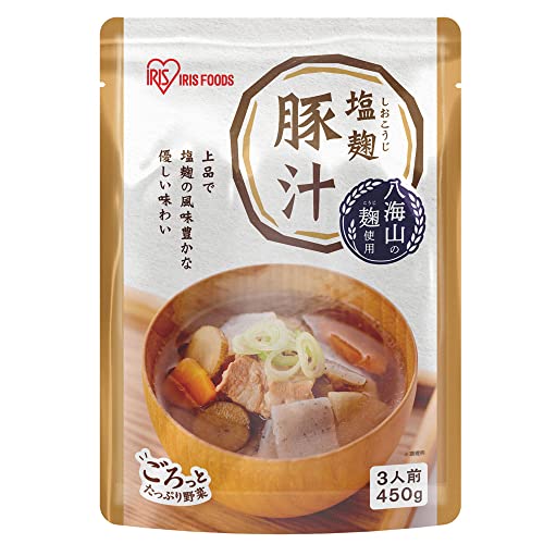 アイリスオーヤマ レトルト 塩麹豚汁 450g×12パック 惣菜 レトルト食品 おかず 一人暮らし 常温保存 非常食 保存食 和食 パウチ 八海山 新潟