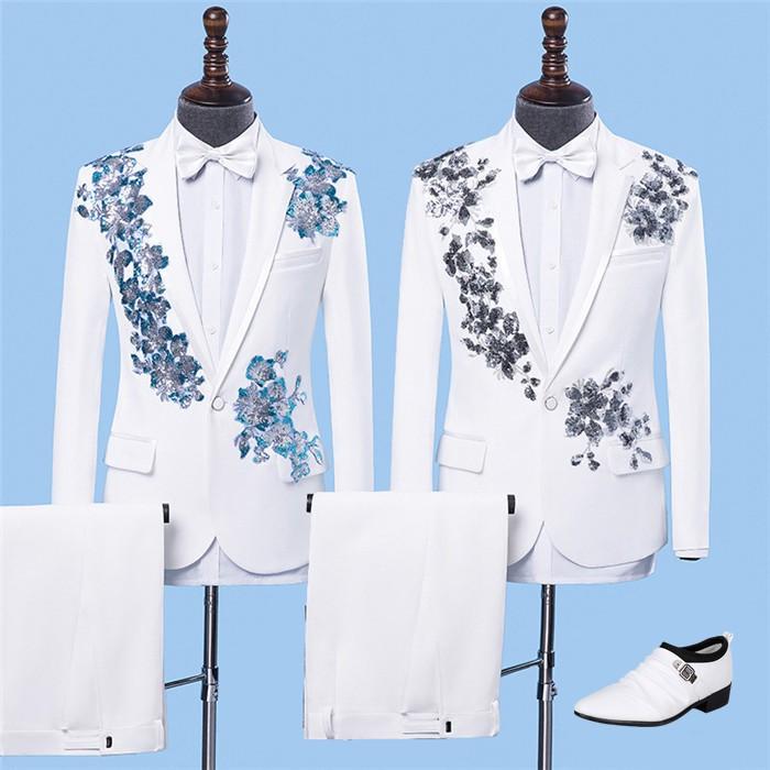 【一部分3日内出荷】大人用 公爵 宮廷服ジャケット 司会者 メンズ スーツセット 男性用 舞台ステージ衣装演劇オペラ声楽 ステージ衣装 豪華に見える 白