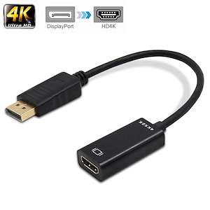 Hdmi-互換アダプターケーブル,4k displayportからhdmi互換,オスdpコンバーター,ビデオオーディオ,テレビ,PC,プロジェクター,hd用