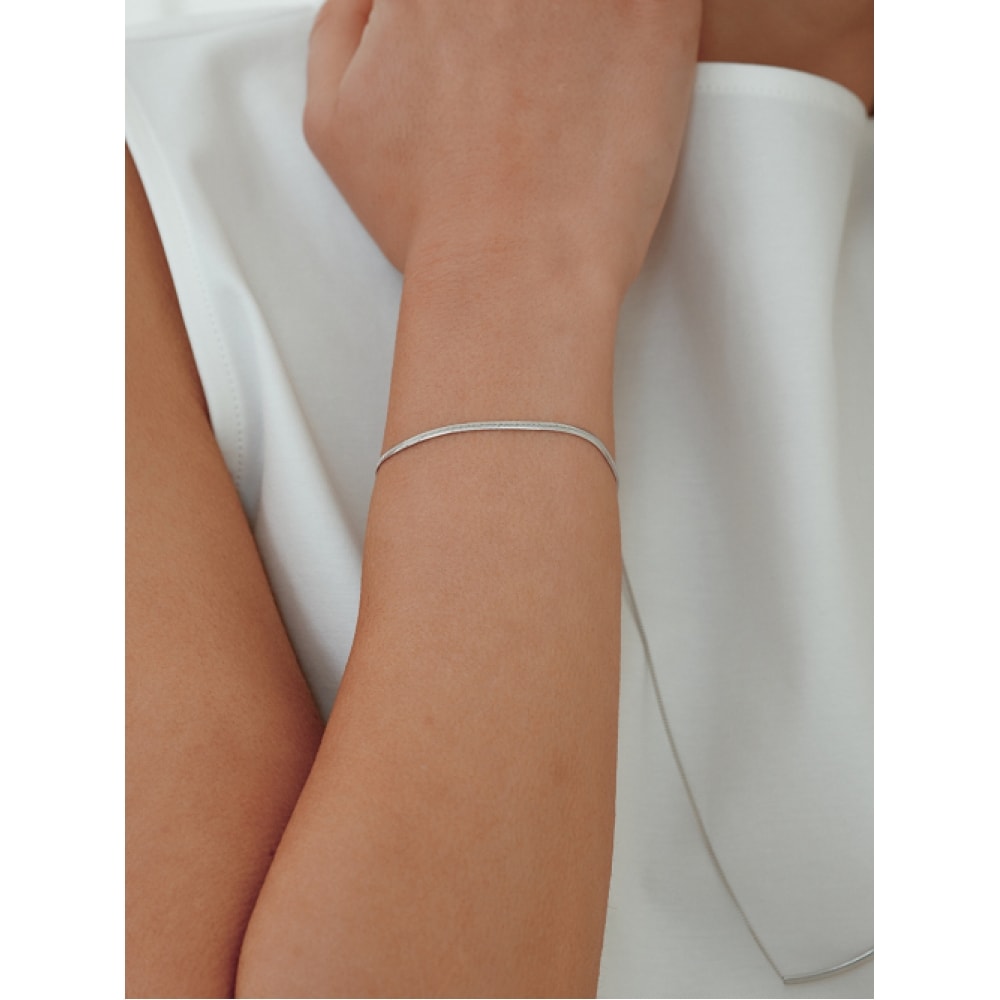 LUNNE シルバー 925 サテンサテンスネークチェーンブレスレット #LSB29