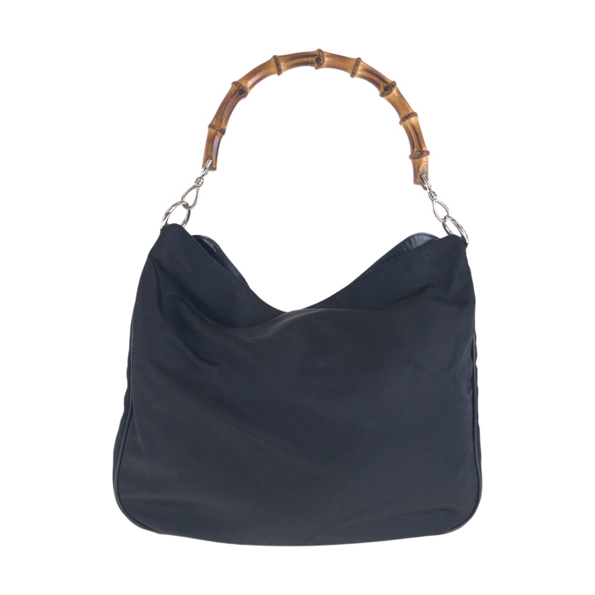 バンブー ブラック 黒 シルバー金具 ナイロン/バンブー 001 2058 1577 ショルダーバッグ レディース 410757