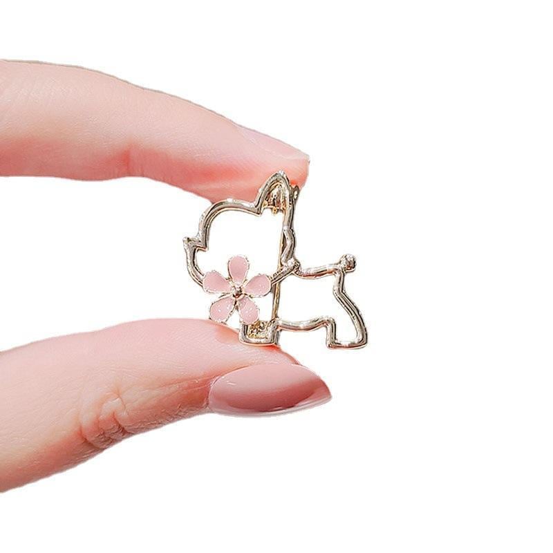 犬 ブローチ かわいい ドッグ 動物 スーツ アクセサリー レディース 胸飾り ファッション 韓国 子犬 花 ピン カラー ピン 女性 セーター スーツ 露出 防止 アクセサリー
