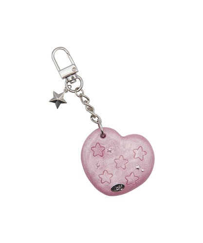 NFF heart star mirror key ring pink pearl ハートスターミラーキーリング ピンクパール