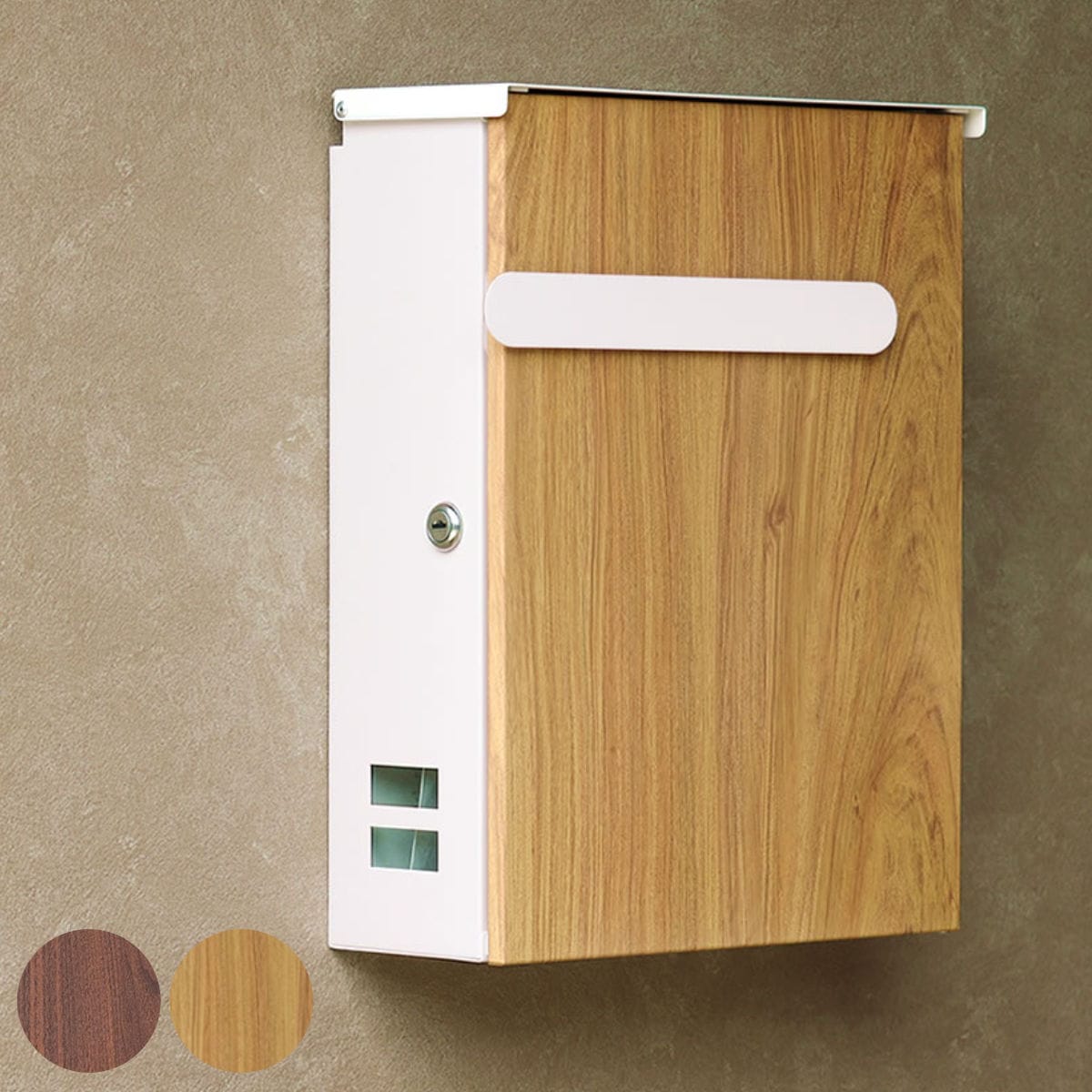 郵便ポスト 木目調 Bell ベル 壁掛 スチールポスト 壁掛け 郵便 郵便受け ポスト POST 新聞受け 窓付き メールボックス スチール スチール製 木目 A4サイズ mailbox