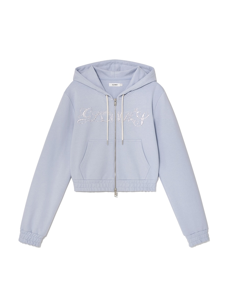 【GLOWNY】 BONNIE CROP ZIP UP : BABY BLUE