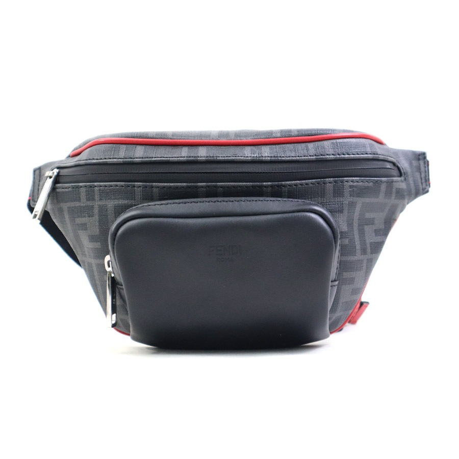 フェンディ FENDI ウエストバッグ ボディバッグ レザー ブラック×レッド メンズ 7VA446 A80Q h30922g
