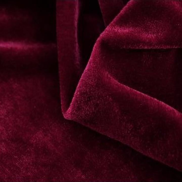 幅広2m 手芸用 ベロア 生地 やや薄手 カラー 無地 布(ダークワインレッド, 3m)