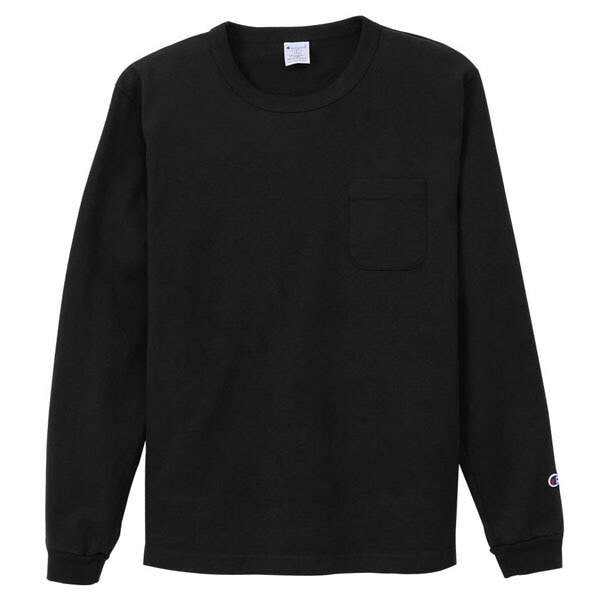 ティーテンイレブン ロングスリーブ ポケット Tシャツ ヘビーウェイト T1011 ブラック c5-p401-090