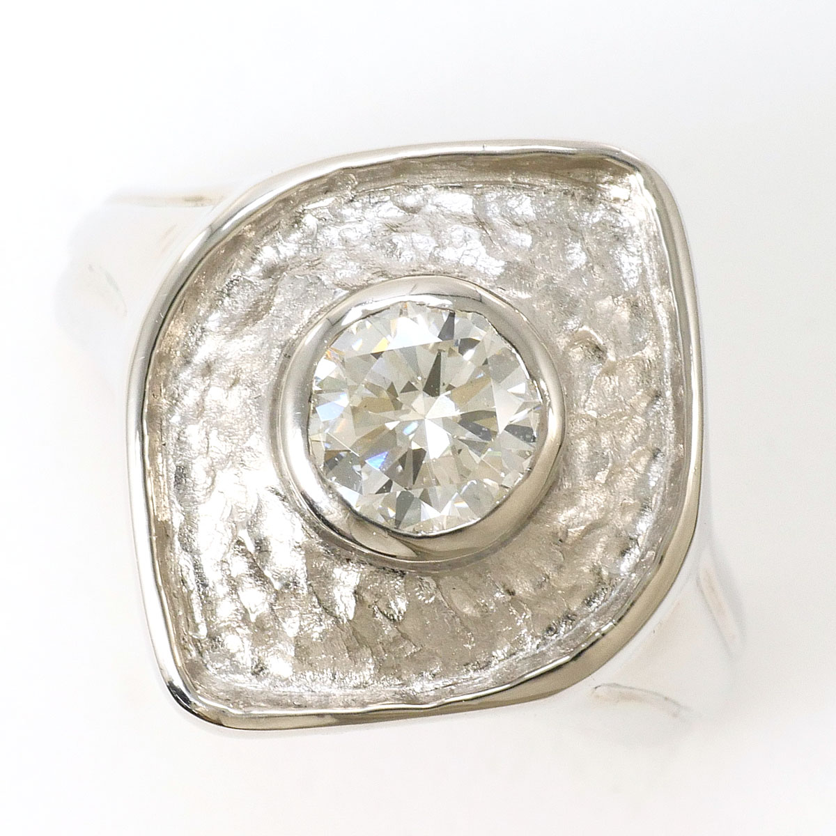 PT900 プラチナ リング・指輪 14.5号 ダイヤモンド（ct刻印なし） 1.0ct VS2 鑑定書 総重量約14.4g 中古