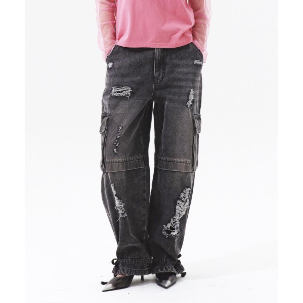 PRENDA DENIM POCKET STRING PANTS DARK GRAY PRTFSSDP03WC5