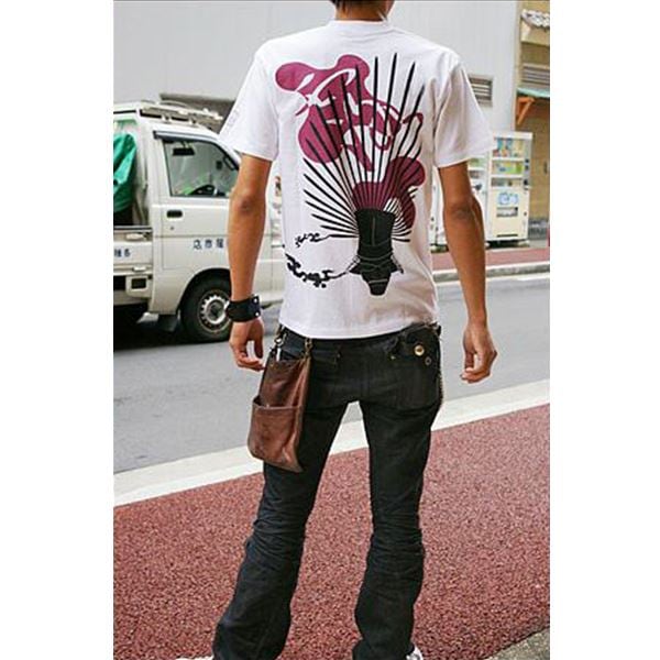 戦国武将Tシャツ (豊臣秀吉 馬蘭後立付兜) XLサイズ 半袖 ホワイト(白) (メンズ 大きいサイズ Uネック おもしろ)