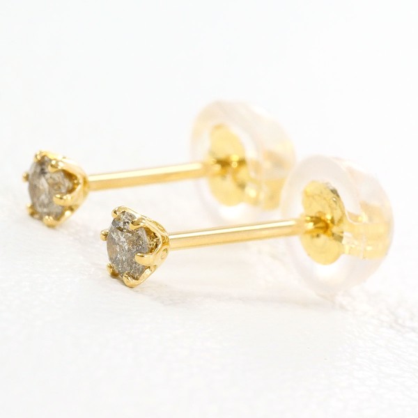K18 18金 YG ピアス ダイヤ 0.05 中古
