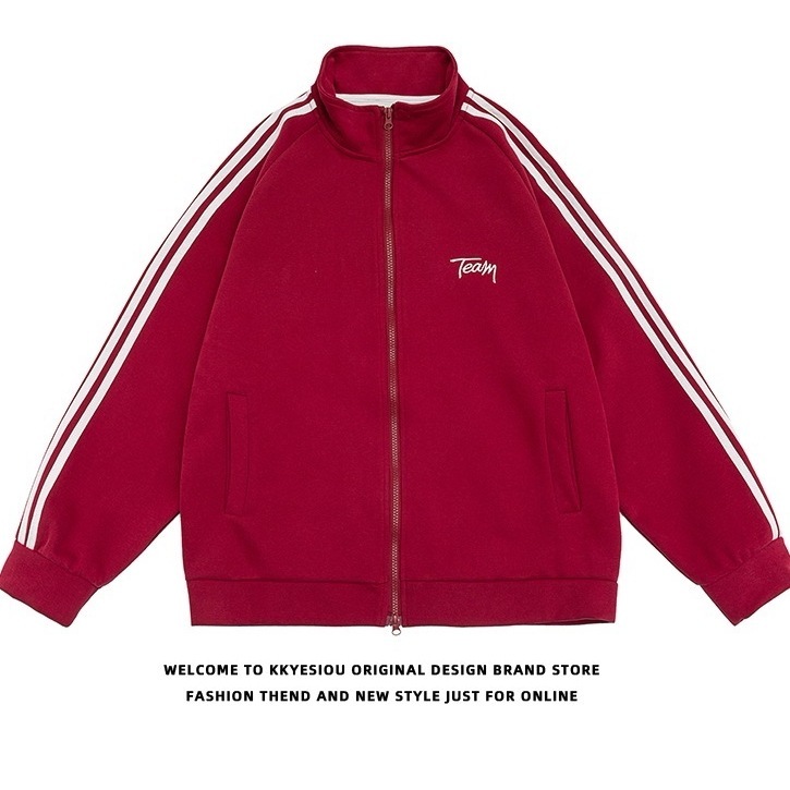 2025 春夏 韓国 かわいい レディース バイカラーハイネックスタンドネックアウター羽織りスポーティー長袖配色コーデトップススポーツサイズサイドカジュアルシルエットファッション系フル丈トラック