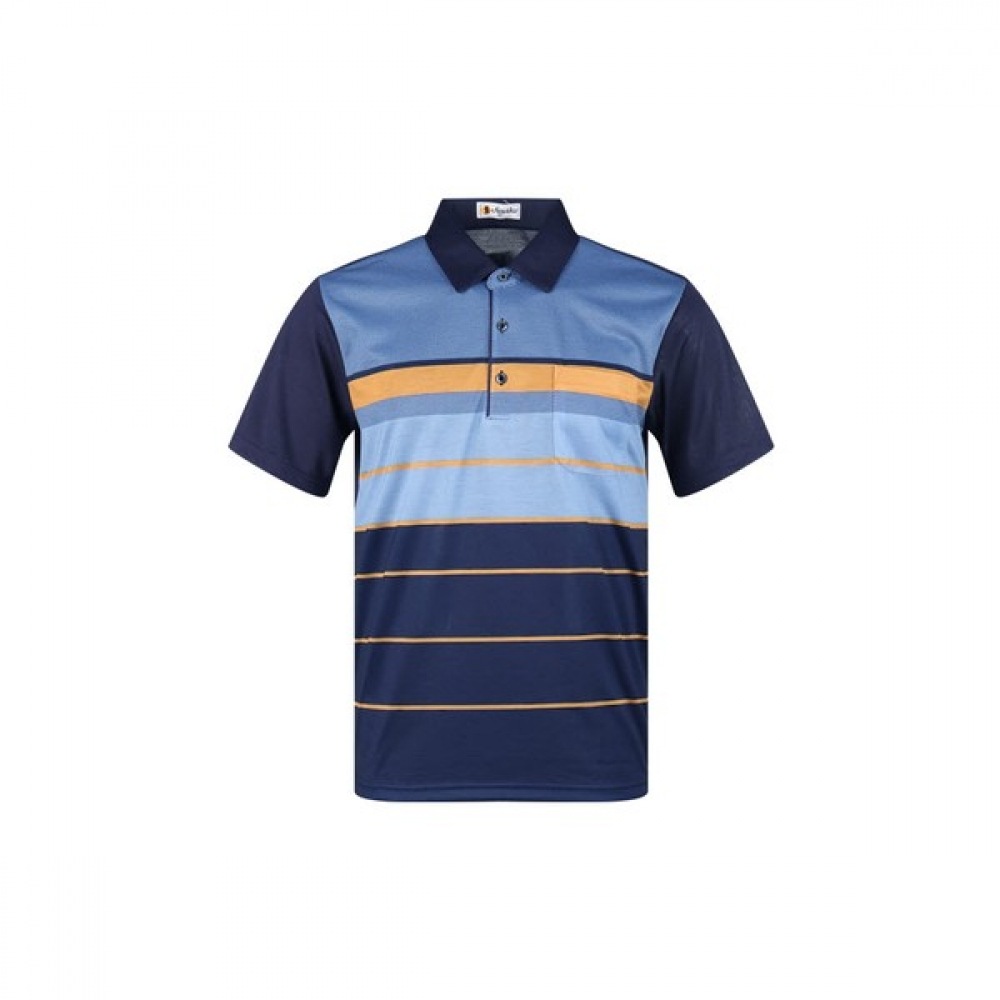 (ラックスゴルフ) ラックスゴルフニューエースメンズブロックカラー半袖ゴルフシャツ AE4M406