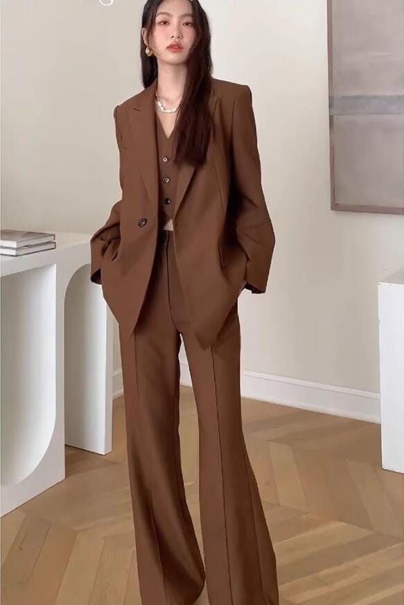 パンツスーツ フォーマル リクルートスーツ 女性用 ビジネススーツ スリーピース 3点セット ジャケット+パンツ+ベスト レディース セットアップ カジュアルスーツ オフィス OL 可愛い パーティー