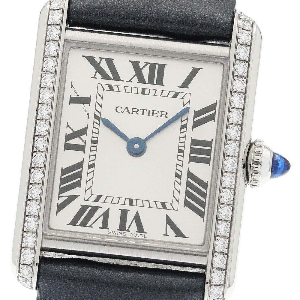 カルティエ CARTIER W4TA0016 タンクマストSM ダイヤベゼル クォーツ レディース 良品 _942233【中古】