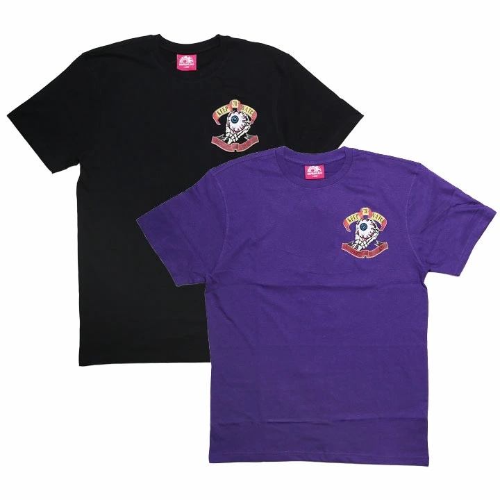 MISHKA Tシャツ 半袖 メンズ 春夏用 黒 紫 大きいサイズ ミシカ おしゃれ かっこいい 派手 総柄 KEEPWATCH キープウォッチ キャラクター