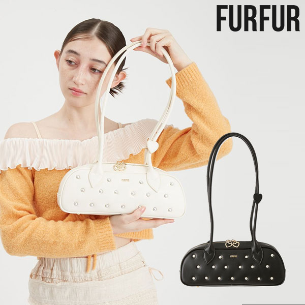 【即納】ファーファー FURFUR バッグ 24秋冬 パールドットワイドボストンバッグ 小物 ハンドバッグ ボストンバッグ ハート rwgb251504 13,024円