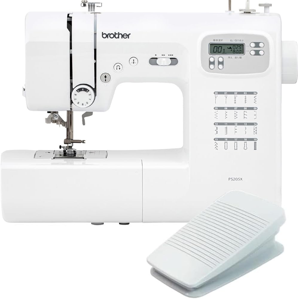 ブラザー コンピュータ―ミシン 初心者 簡単 フットコントローラー付き ホワイト PS205X 17,399円