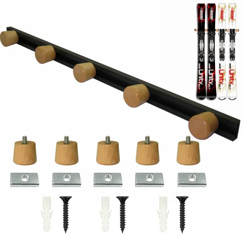 スキーウォールストレージラックmulitiusageホームスキーレールマウントセットフィットガレージスキーとサンドリラック