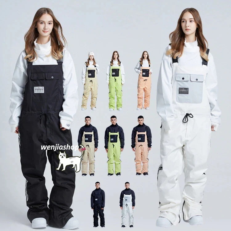 【急速出荷!】スノーボードウェア つなぎ メンズ レディース ビブパンツ スノボウェア ワンピース オールインワン スノーウェア スキーウェア スノボーウェア スキー 韓国風 防風防水防雪防寒 耐摩擦