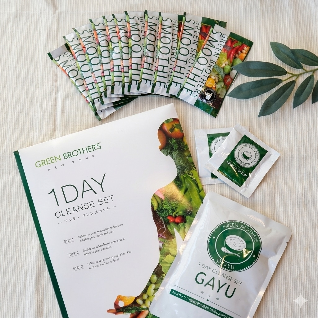 GREEN BROTHERS GB1DAY CLEANSE SET ワンデイクレンズ セット1週間分 [ワンクレカレンダー・マニュアル・ユーザーボイス付] [ スムージー ・おかゆ スープ ] 1箱